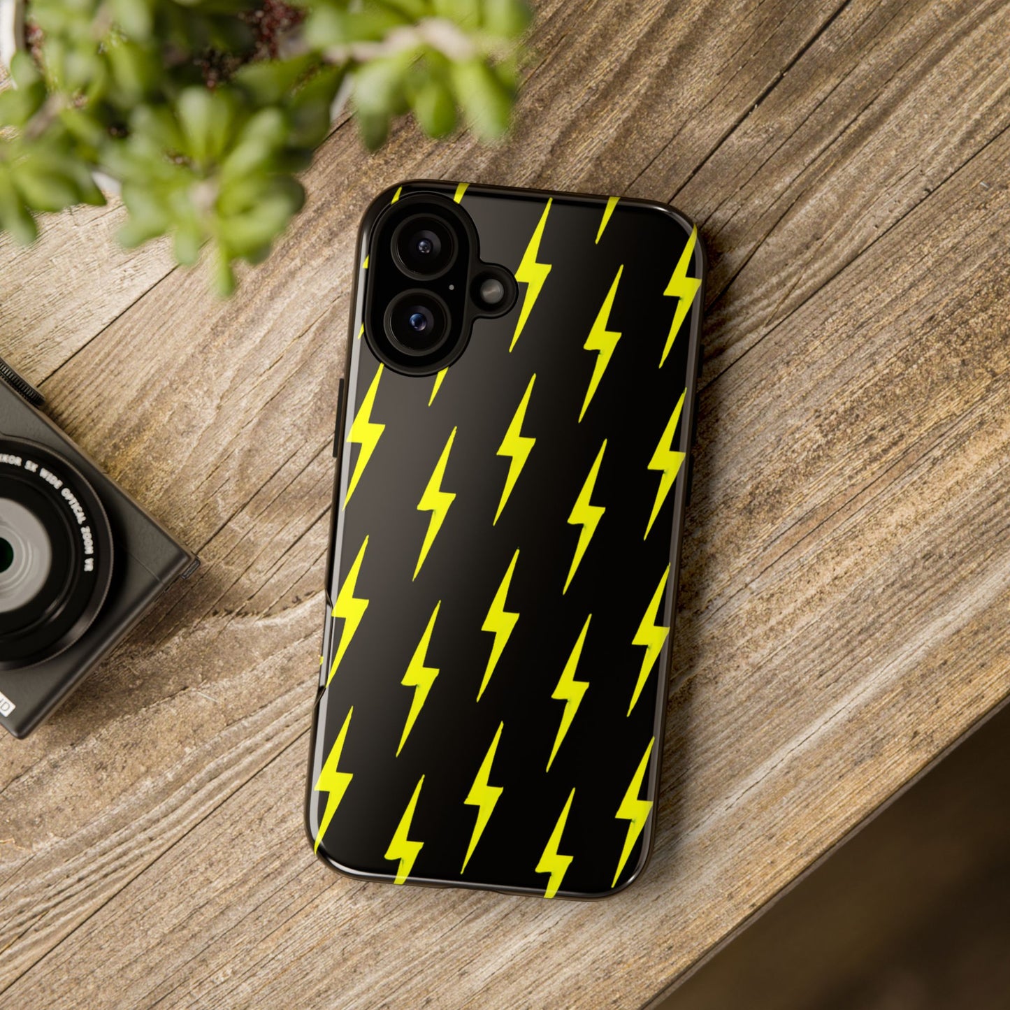 Yellow Lightning Bolt Tough Phone Case | Bold Electric Pattern Case for Iphone, Samsung Galaxy and Pixel