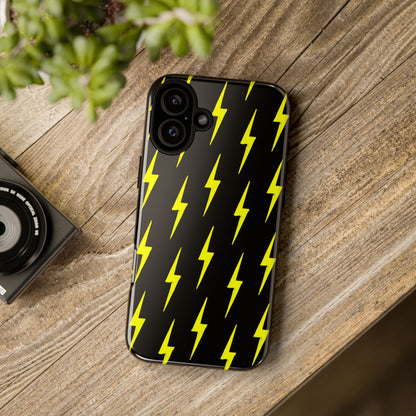Yellow Lightning Bolt Tough Phone Case | Bold Electric Pattern Case for Iphone, Samsung Galaxy and Pixel