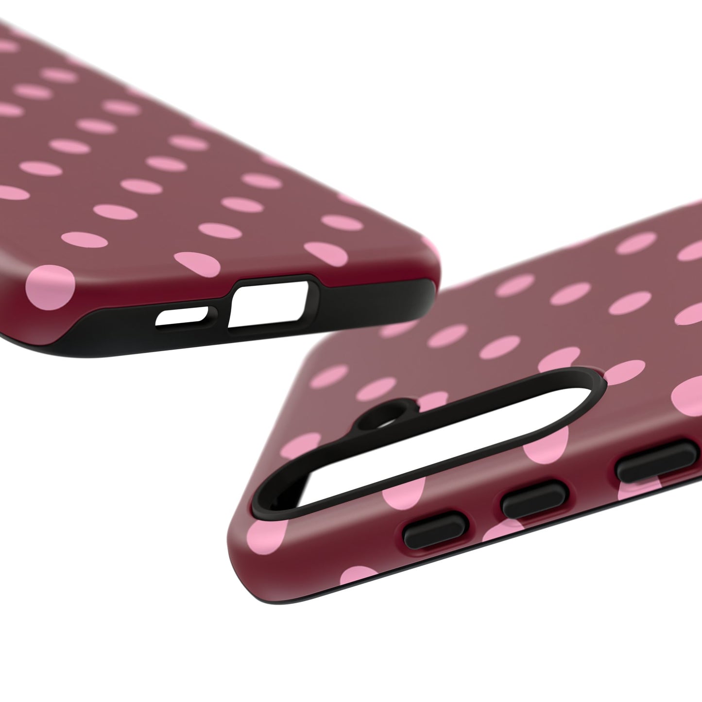 Pink Polka Dot Phone Case – Cute Aesthetic Tough Protective Phone Cover for Iphone, Samsung Galaxy and Pixel