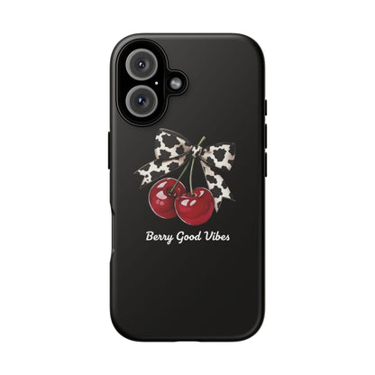 Cherry Cow Print Phone Case | Coquette Bow Aesthetic iPhone & Samsung Tough Case
