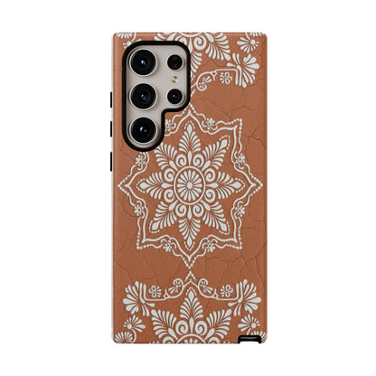 Talavera Terracotta Phone Case | Mexican Floral Pattern iPhone & Samsung Tough Case | Boho Clay Aesthetic Cover