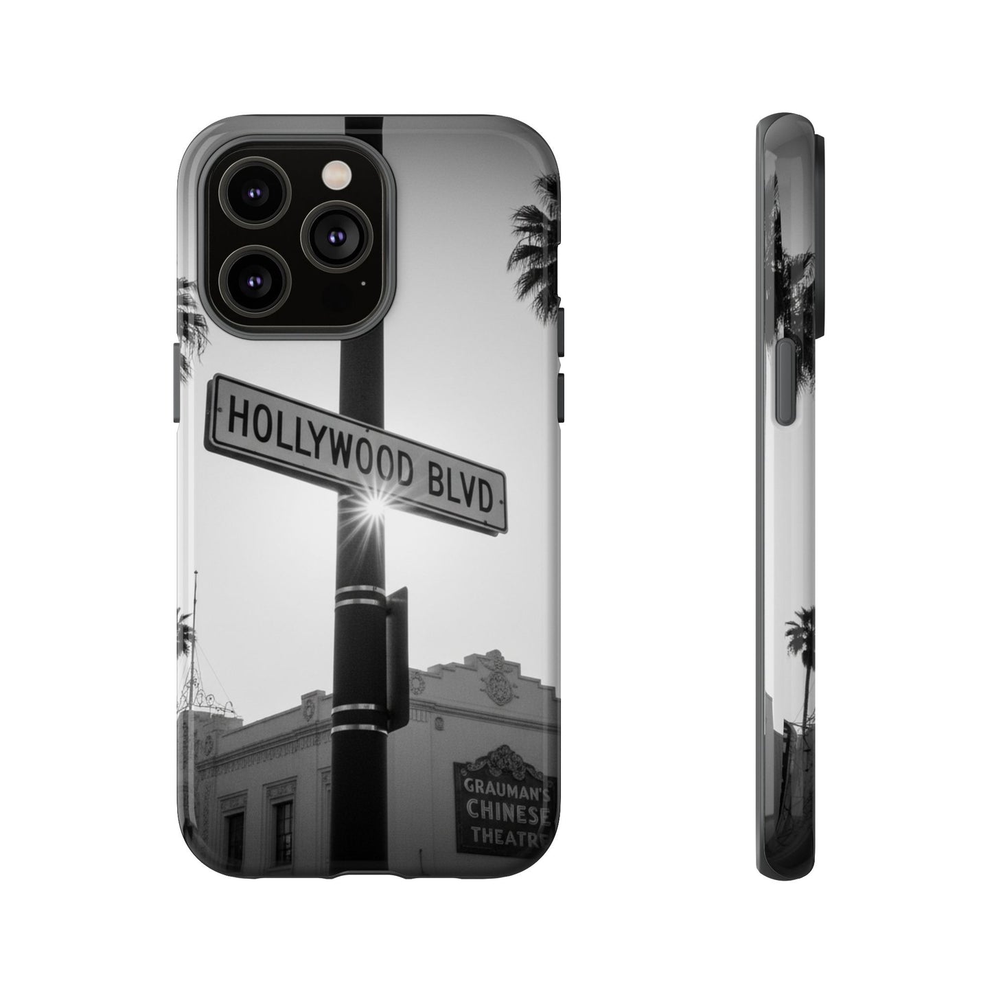 Hollywood Blvd Phone Case | Vintage Los Angeles Street Sign | Black & White LA Aesthetic