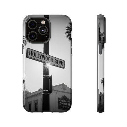 Hollywood Blvd Phone Case | Vintage Los Angeles Street Sign | Black & White LA Aesthetic