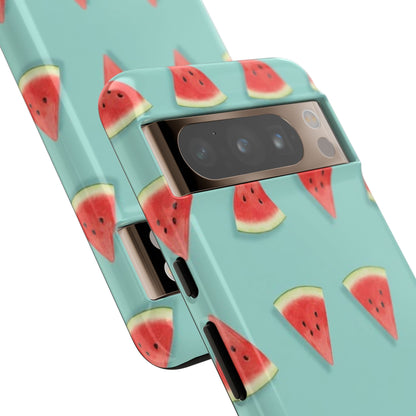 Watermelon Phone Case – Pastel Blue Summer Fruit Tough Case (iPhone, Samsung, Pixel)