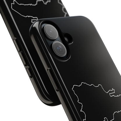 Dominican Republic Outline Phone Case – Minimal Country Map Tough Case (iPhone, Samsung, Pixel)