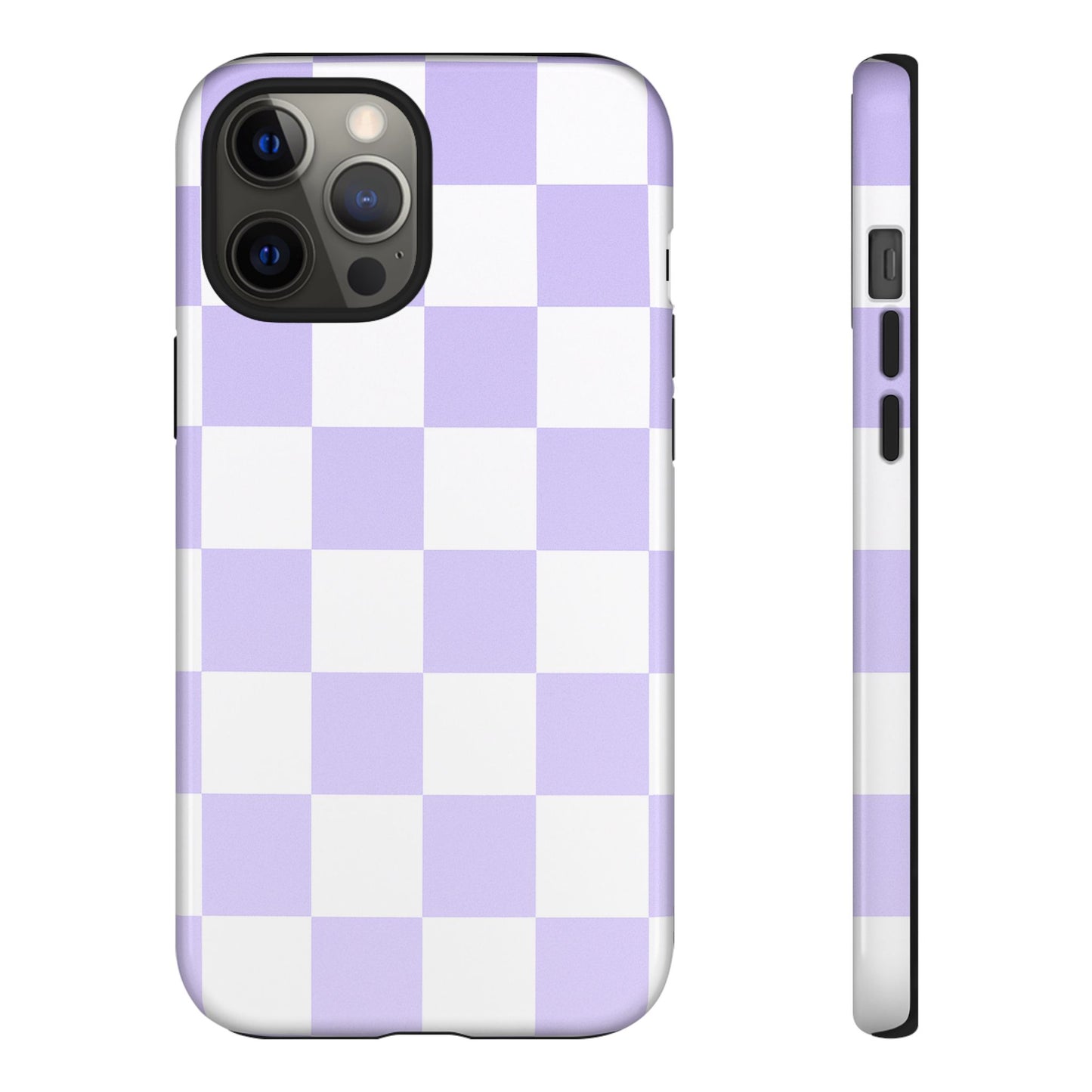 Lavender Checkerboard Phone Case | Pastel Aesthetic Checkered iPhone & Samsung Tough Case