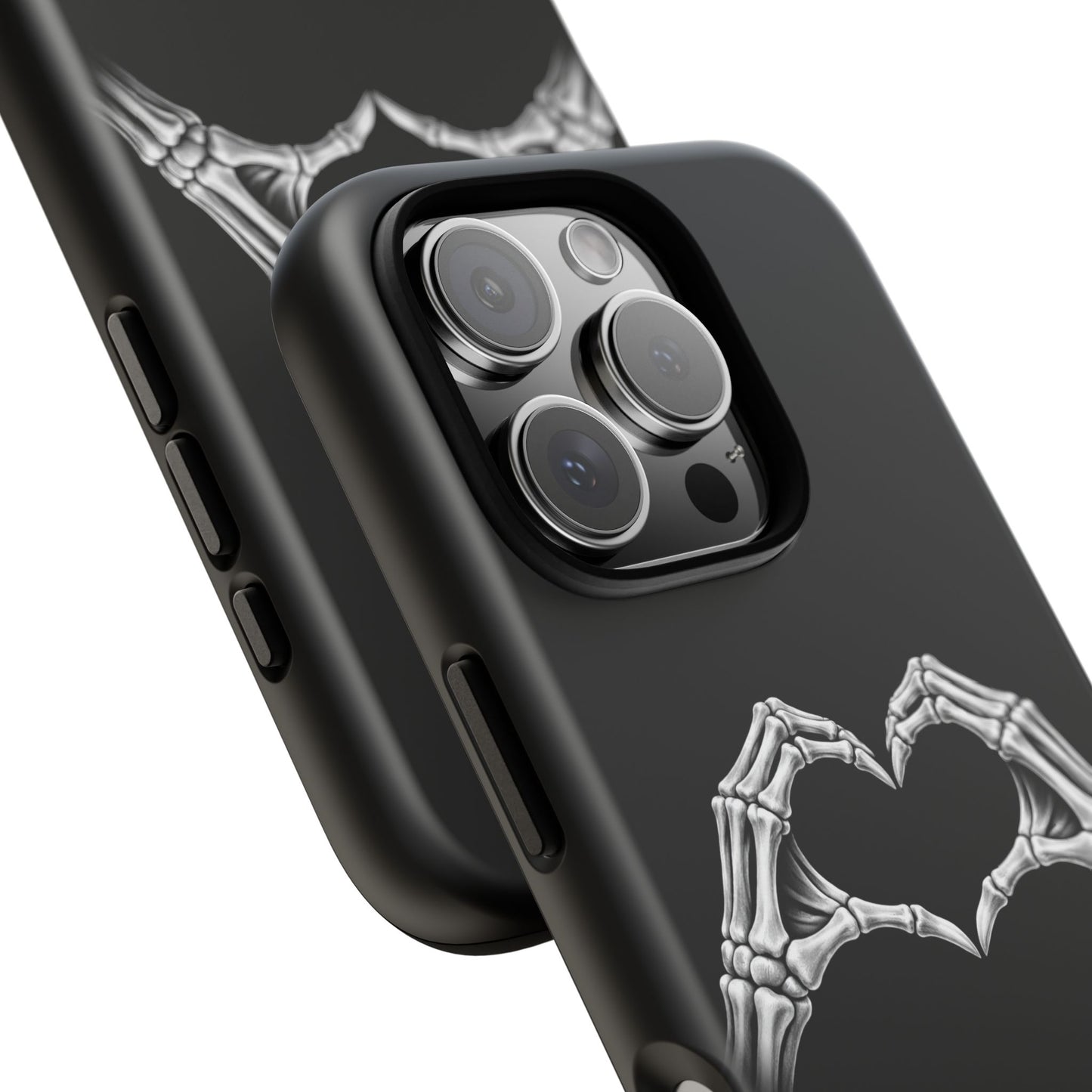 Skeleton Hands Heart Phone Case | Gothic Black Protective Cover