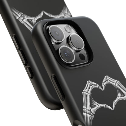 Skeleton Hands Heart Phone Case | Gothic Black Protective Cover