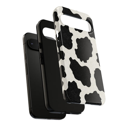 Black & White Cow Print Phone Case | Aesthetic Tough Protective Case