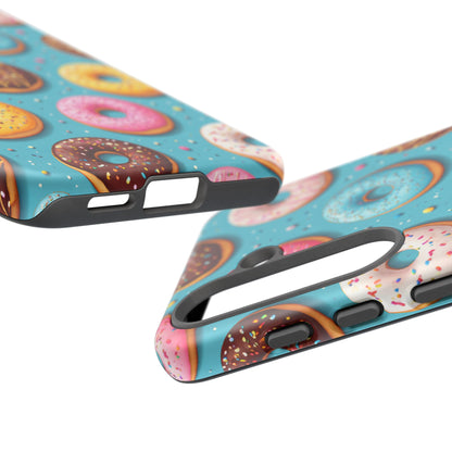 Cute Donut Pattern Phone Case – Colorful Sprinkles Dessert Design for Iphone, Samsung Galaxy and Pixel
