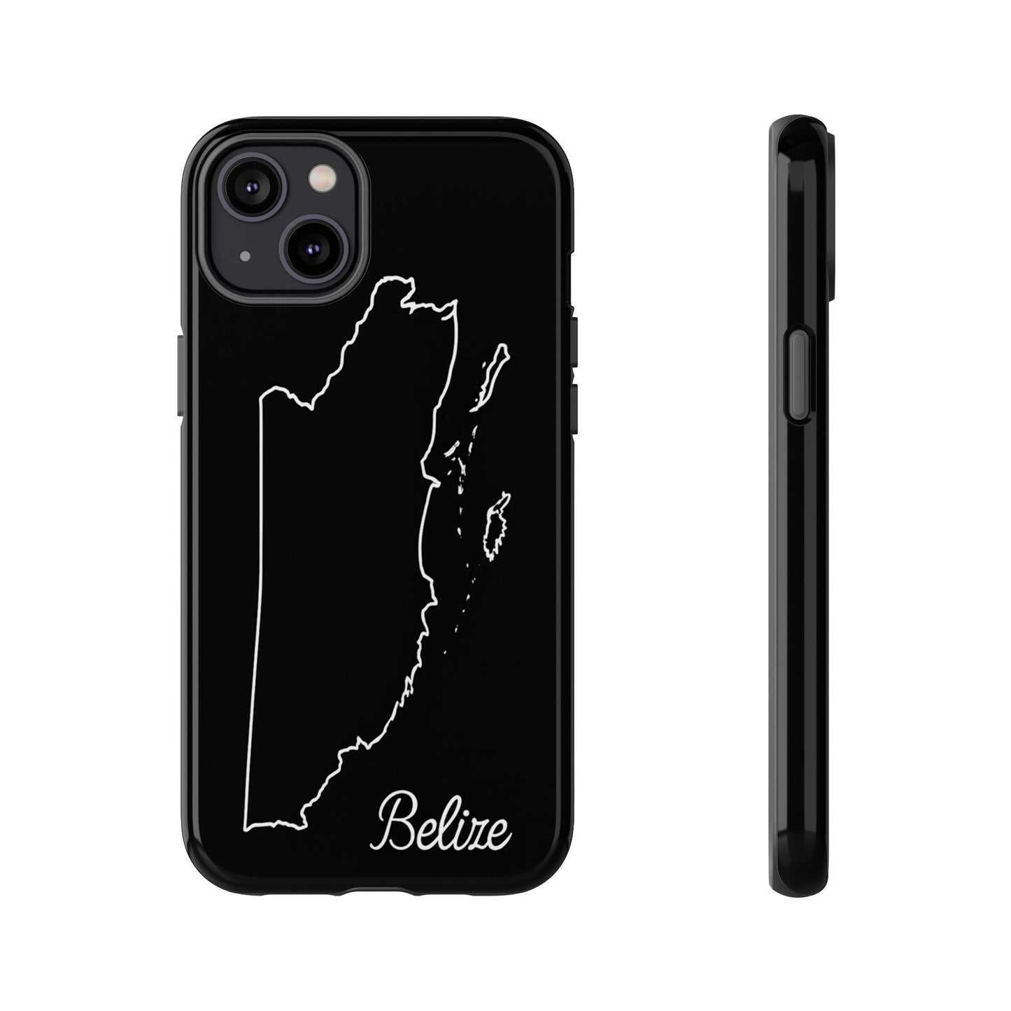Belize Outline Phone Case – Minimal Country Map Tough Case (iPhone, Samsung, Pixel)
