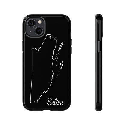 Belize Outline Phone Case – Minimal Country Map Tough Case (iPhone, Samsung, Pixel)