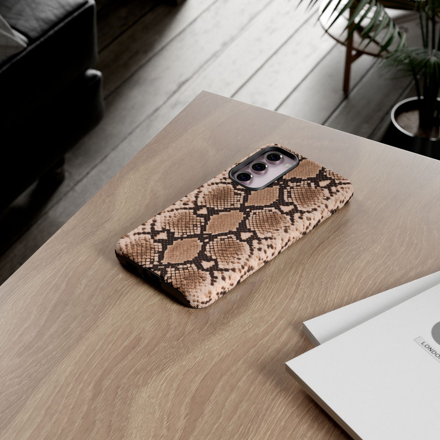 Snake Print Phone Case – Brown Python Pattern Slim Protective Cover for Iphone, Samsung Galaxy and Pixel