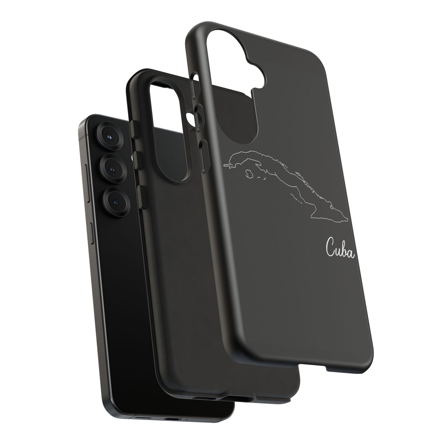 Cuba Outline Phone Case – Minimal Country Map Tough Case (iPhone, Samsung, Pixel)