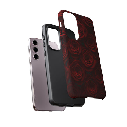 Dark Red Rose Phone Case – Gothic Floral Tough Case (iPhone, Samsung, Pixel)