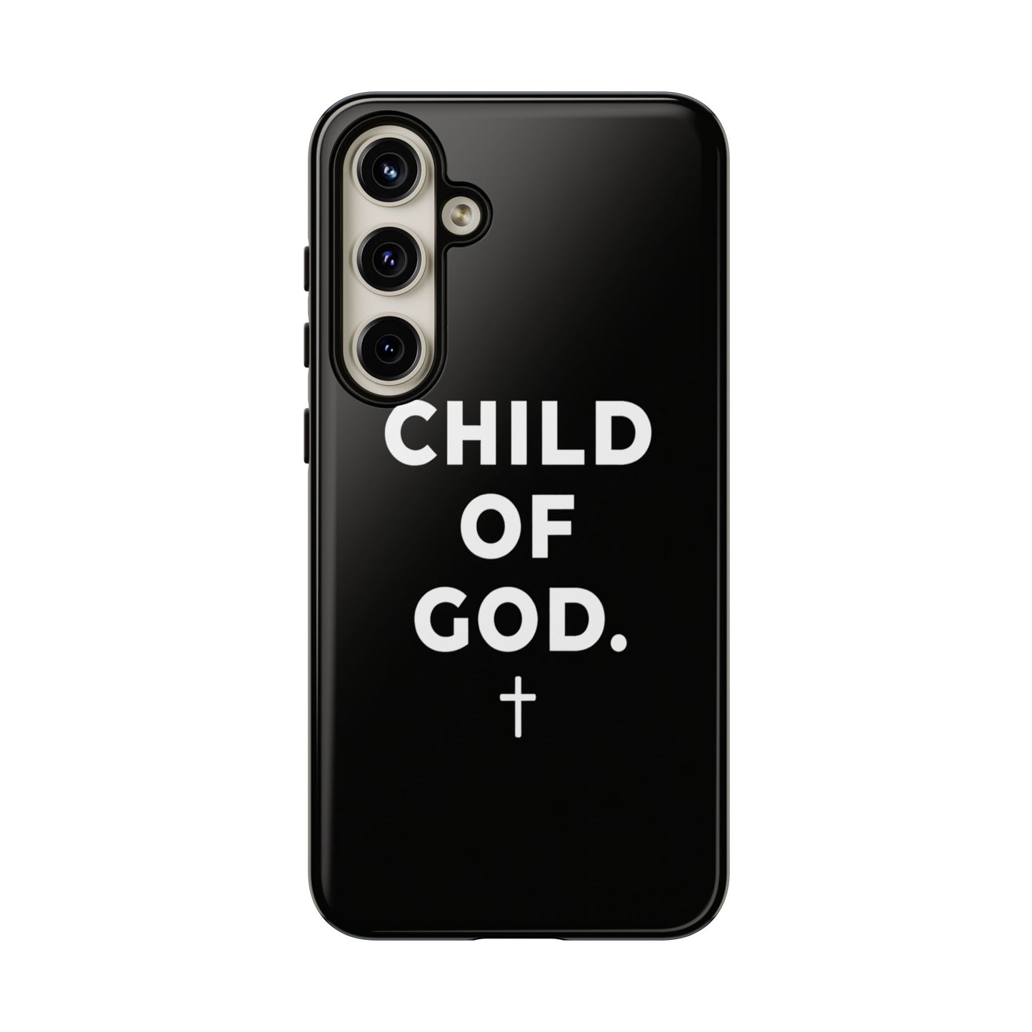 Child of God Phone Case Christian Black Aesthetic Cross Tough Cover