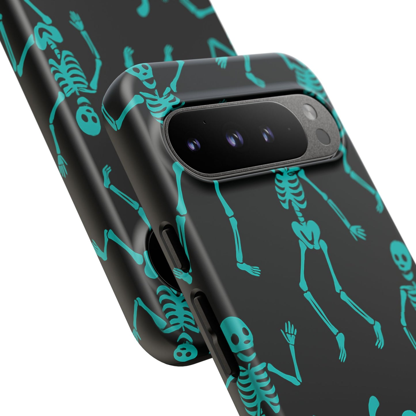 Dancing Teal Skeletons Phone Case | Tough Protective Case for Iphone, Samsung Galaxy and Pixel