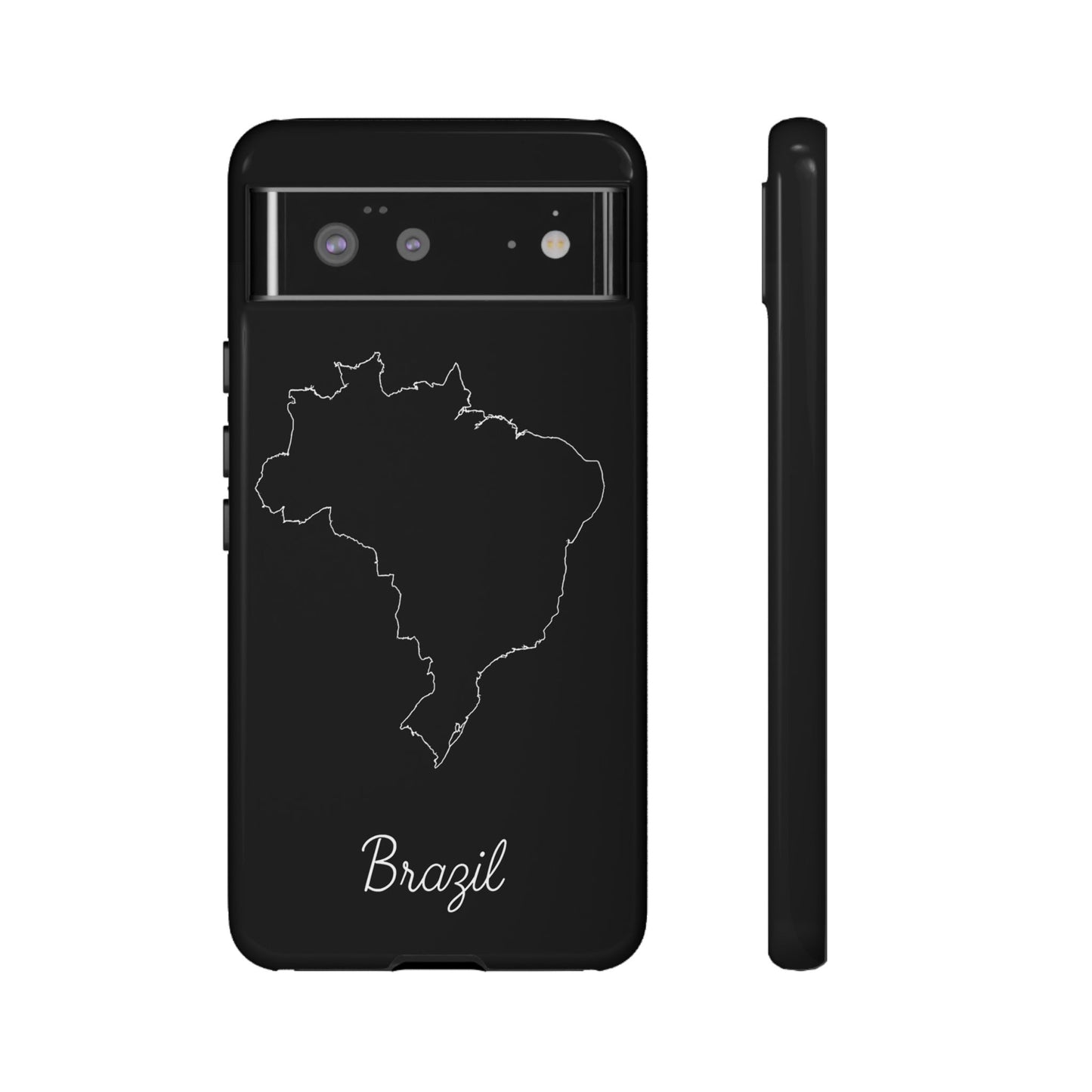 Brazil Outline Phone Case – Minimal Country Map Tough Case (iPhone, Samsung, Pixel)