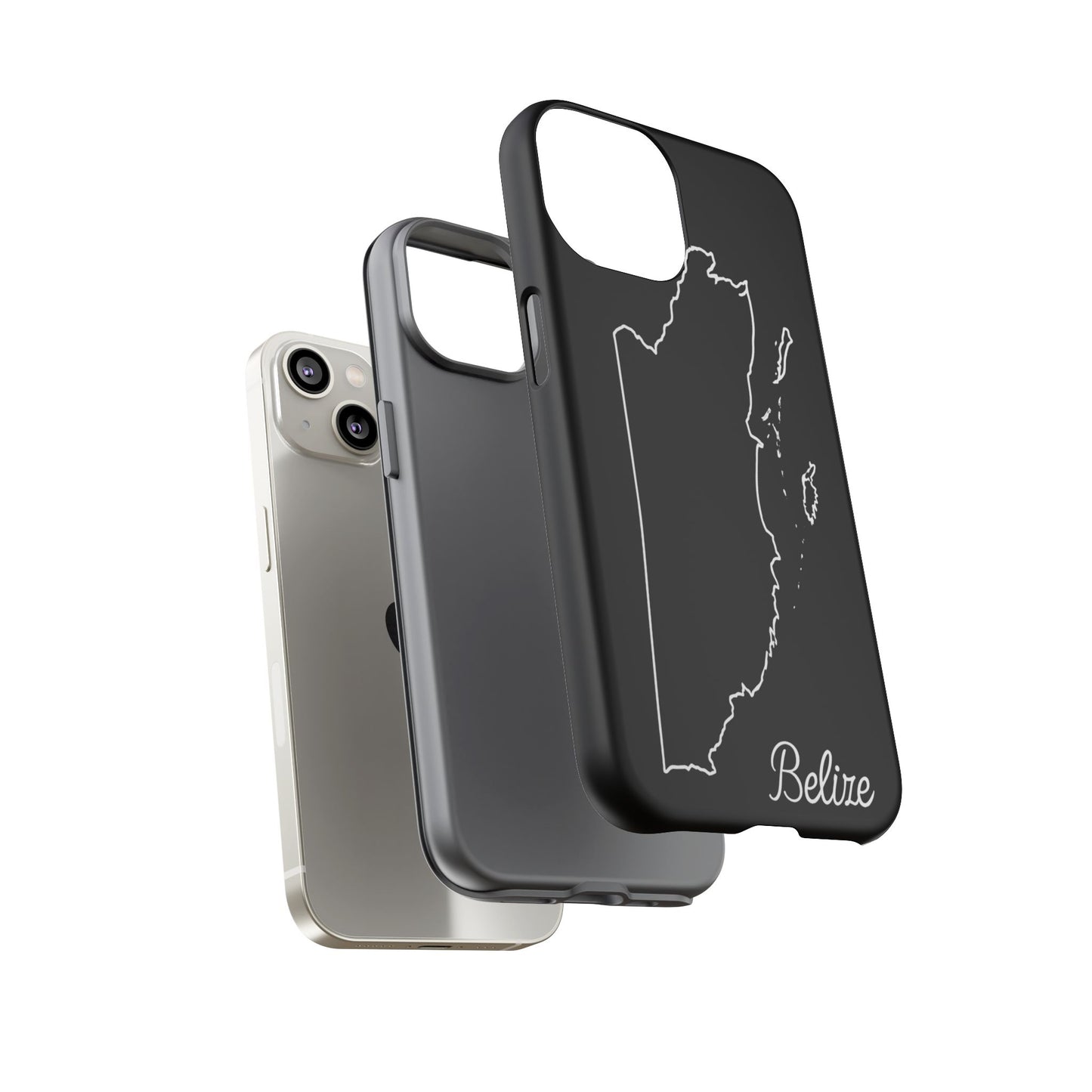 Belize Outline Phone Case – Minimal Country Map Tough Case (iPhone, Samsung, Pixel)