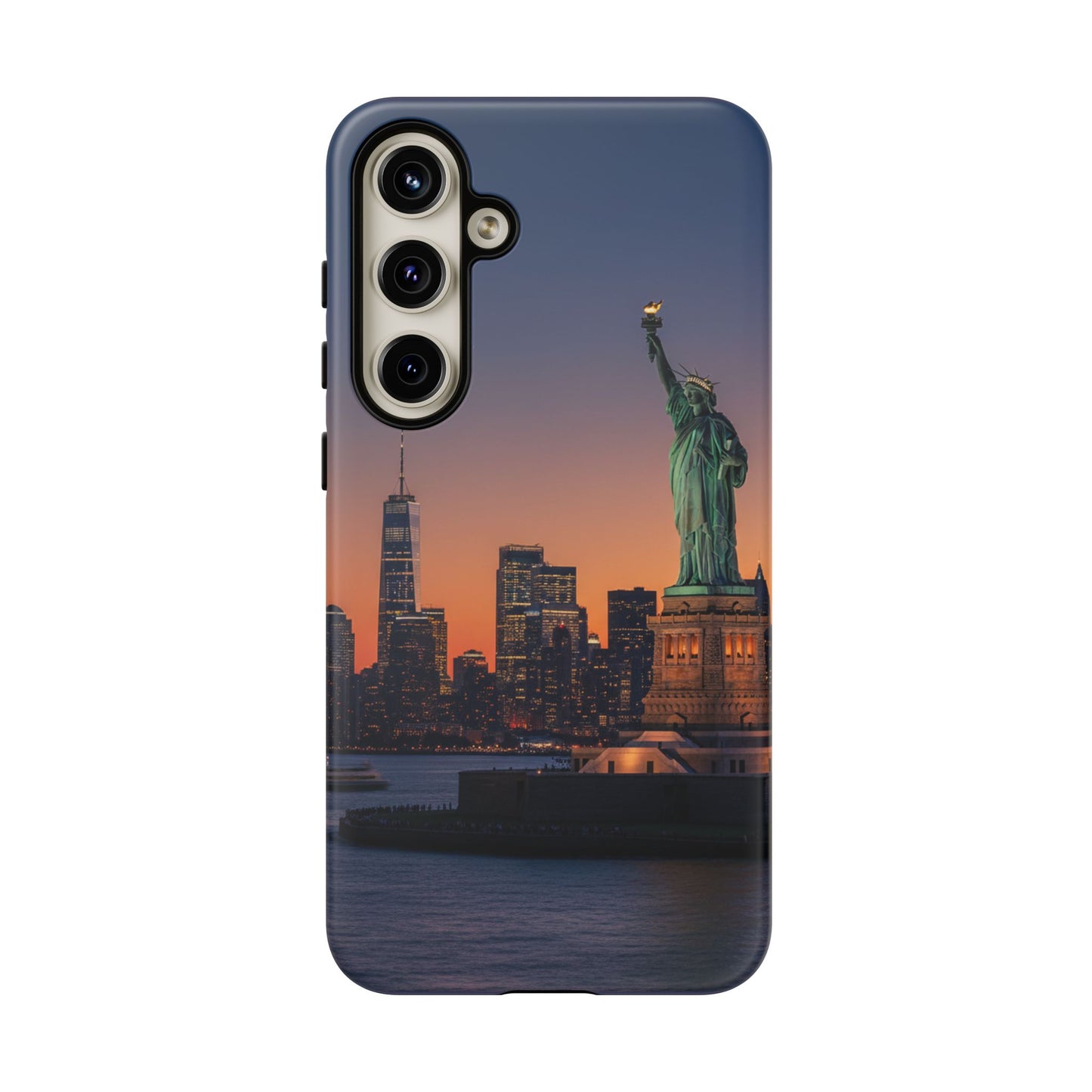 Statue of Liberty Sunset Phone Case – New York City Skyline Travel Aesthetic Tough Case
