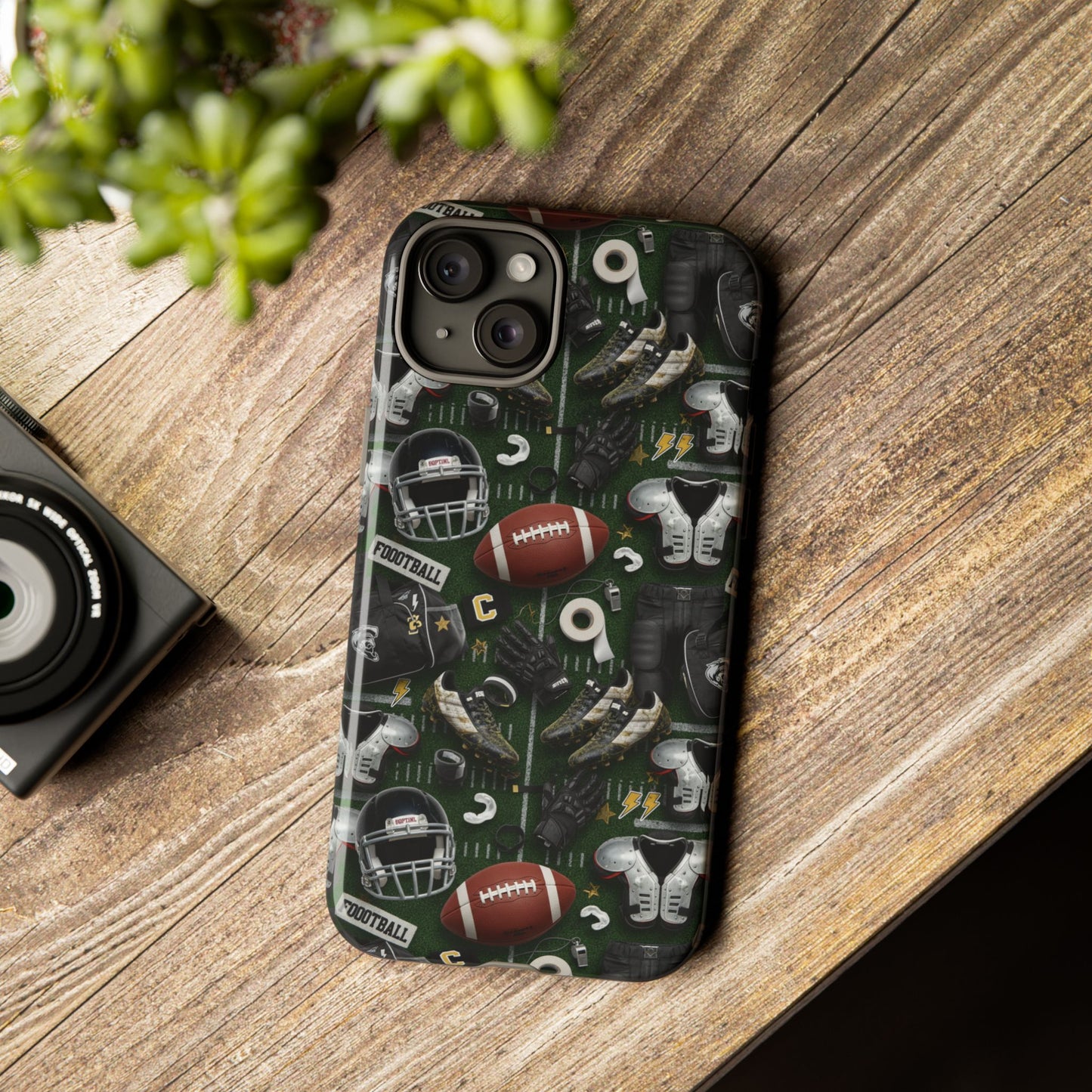 Football Pattern Phone Case – Sports Fan Tough Protective Game Day Case