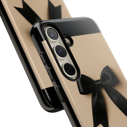 Black Bow Phone Case | Elegant Coquette Bow Design | Chic Neutral Tough Case for iPhone & Samsung