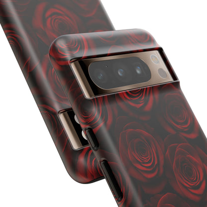 Dark Red Rose Phone Case – Gothic Floral Tough Case (iPhone, Samsung, Pixel)