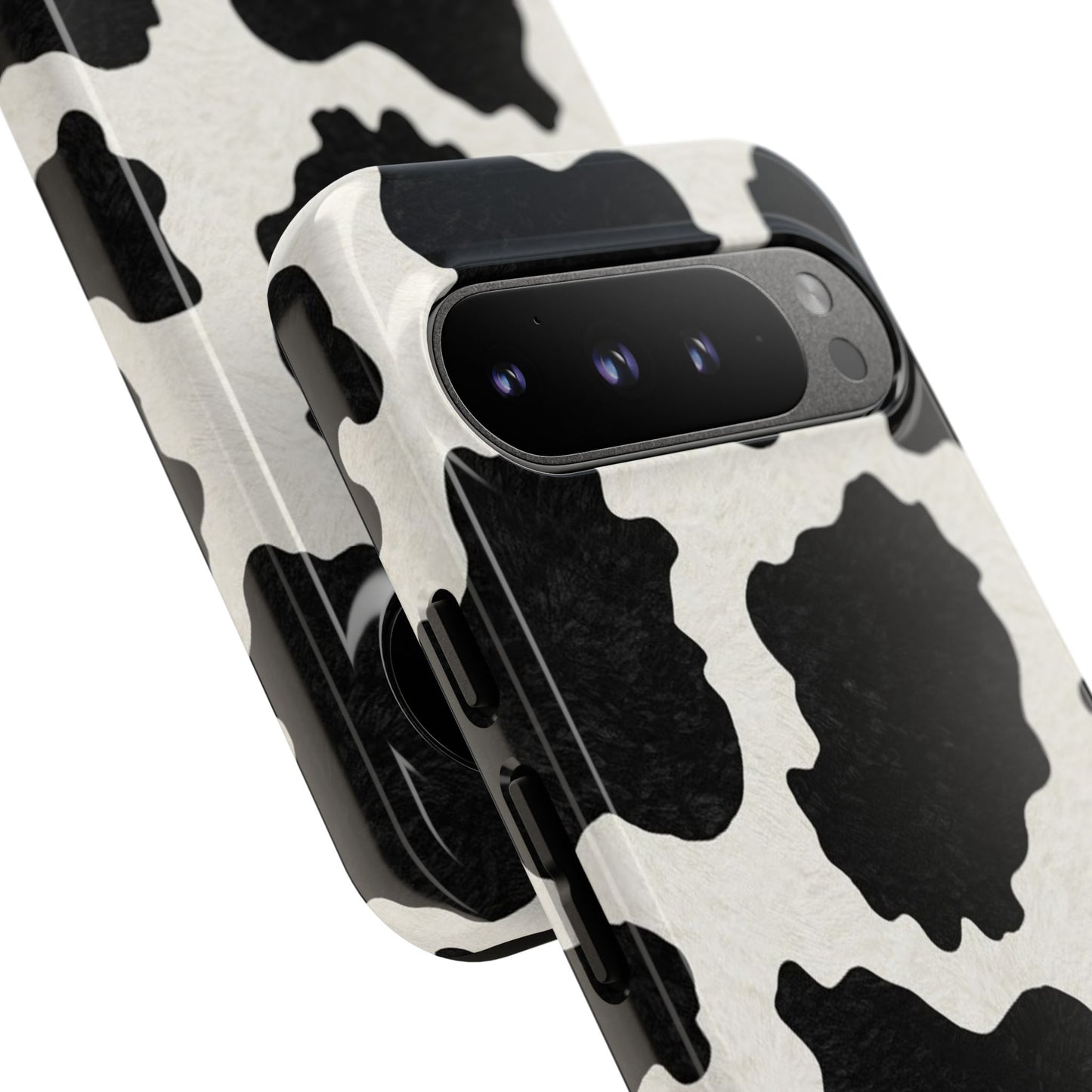 Black & White Cow Print Phone Case | Western Aesthetic iPhone & Samsung Tough Case