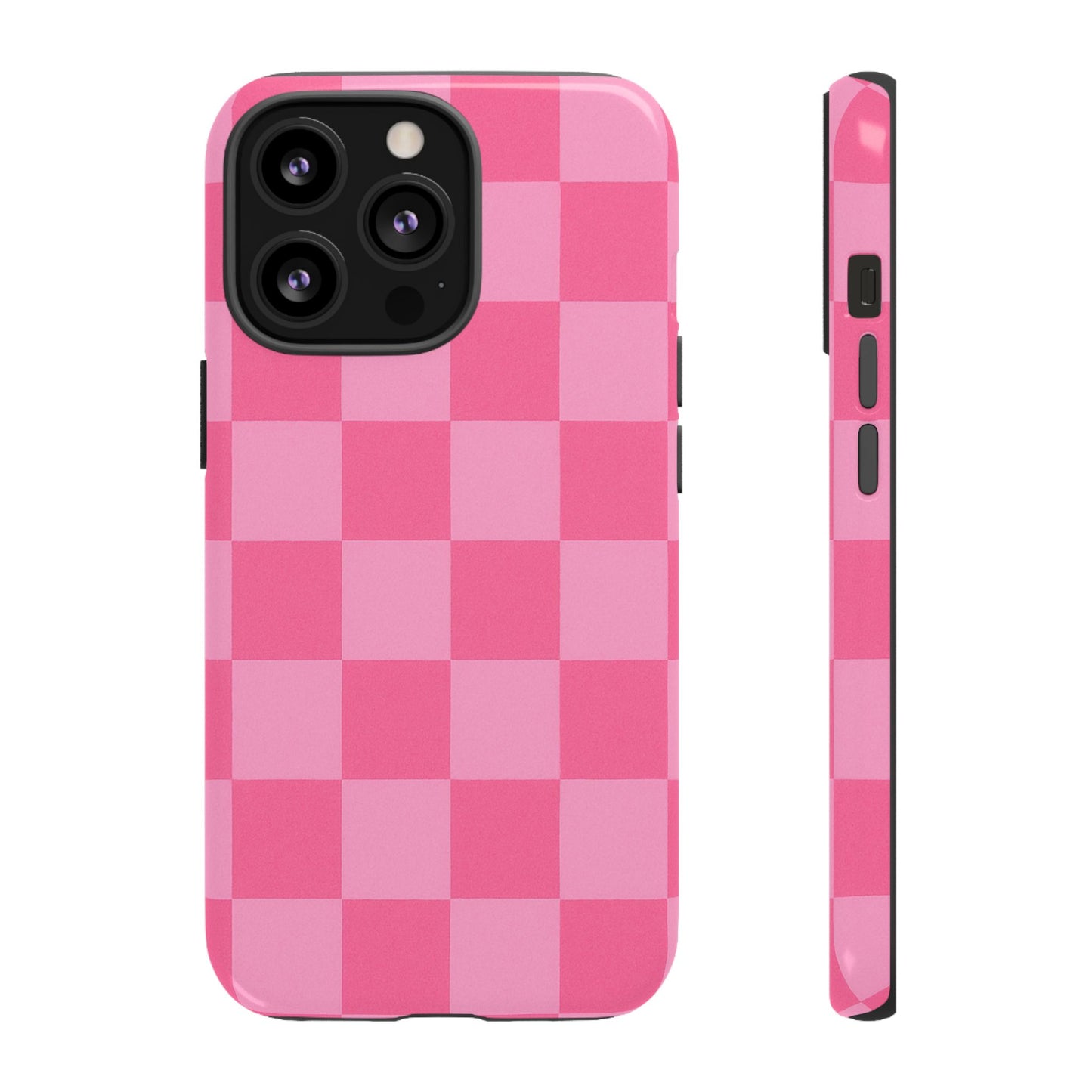 Pink Checkerboard Phone Case | Cute Aesthetic Checkered iPhone & Samsung Tough Case