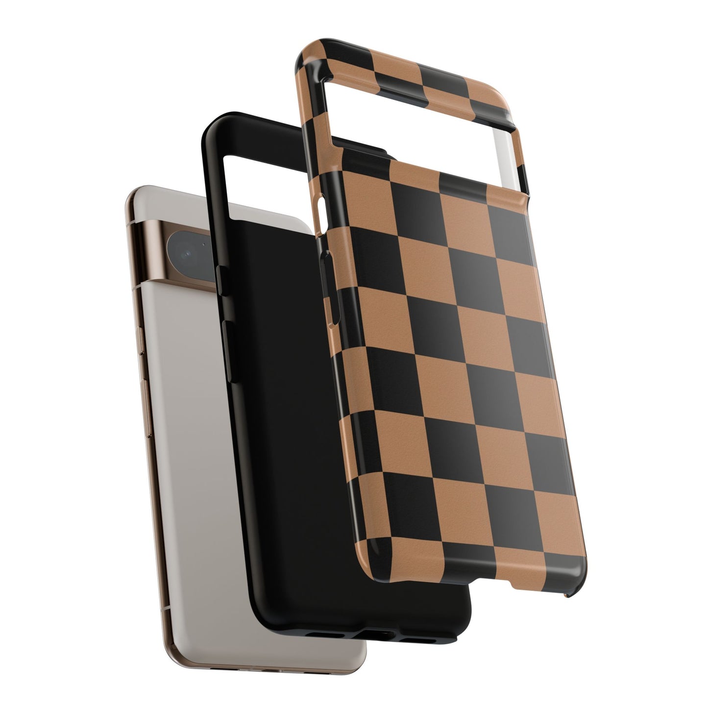 Brown Checkerboard Phone Case | Aesthetic Tough Protective Case