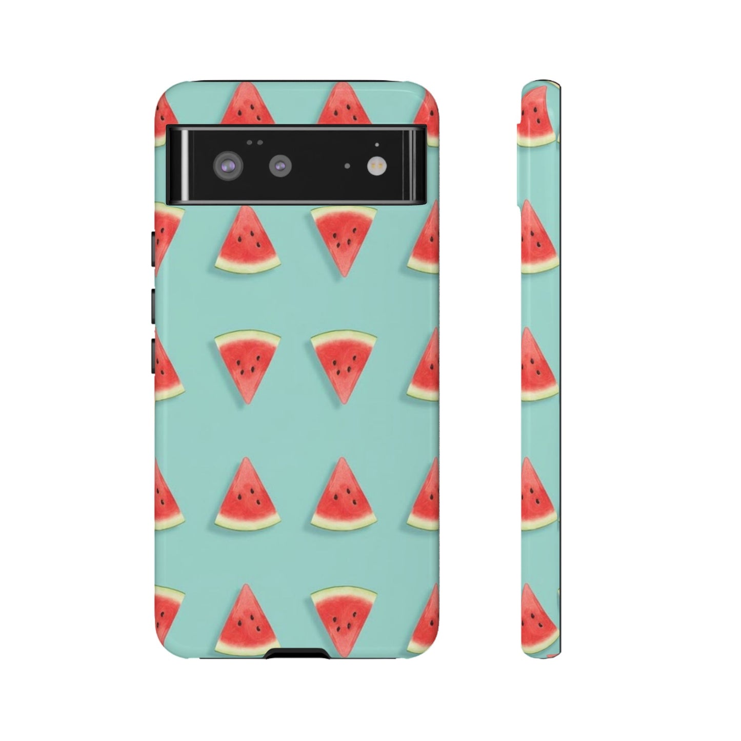 Watermelon Phone Case – Pastel Blue Summer Fruit Tough Case (iPhone, Samsung, Pixel)