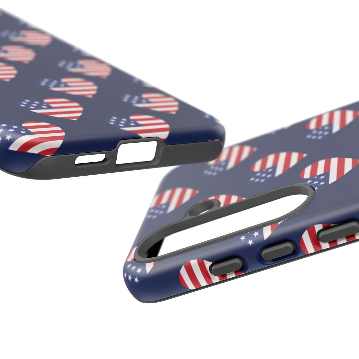 Patriotic American Flag Heart Phone Case – Tough Shockproof, USA Stars & Stripes for Iphone, Samsung Galaxy and Pixel