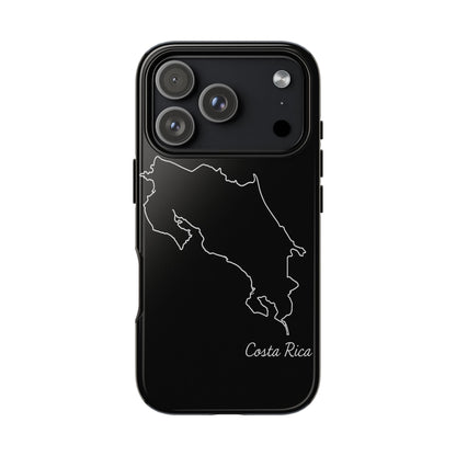 Costa Rica Outline Phone Case – Minimal Country Map Tough Case (iPhone, Samsung, Pixel)