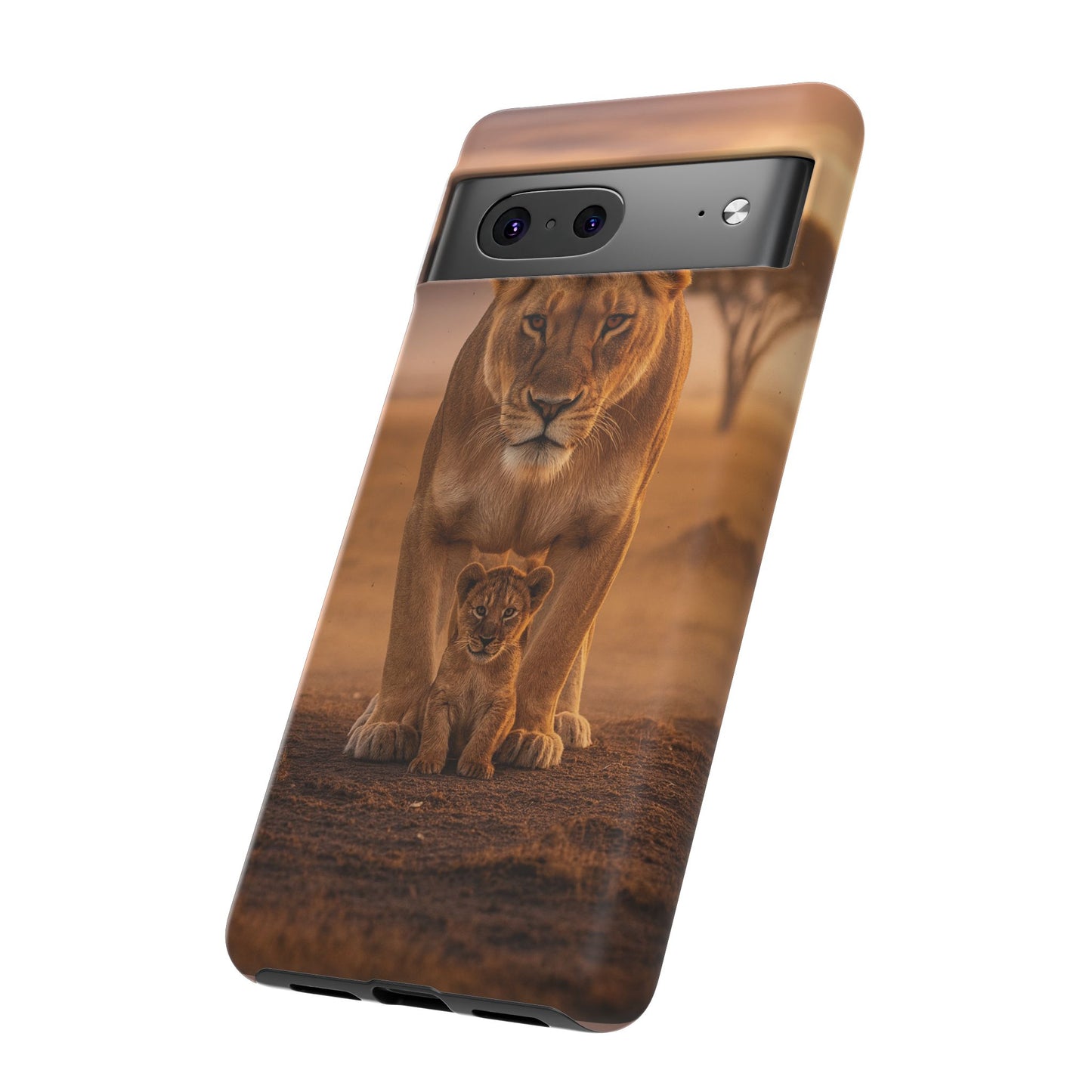 Lioness & Cub Phone Case | Safari Wildlife Tough Case for iPhone & Samsung