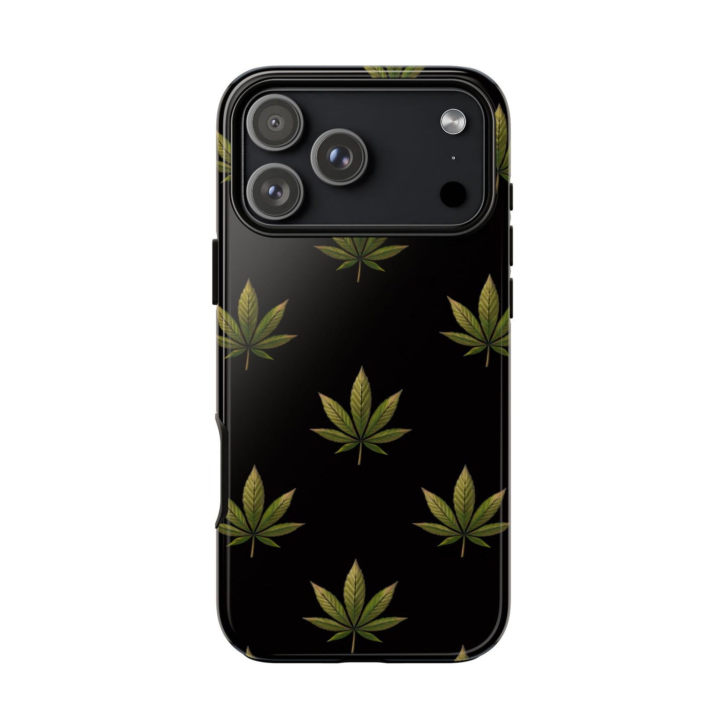 Cannabis Leaf Phone Case Green Weed Leaf Pattern Tough Protective Cover