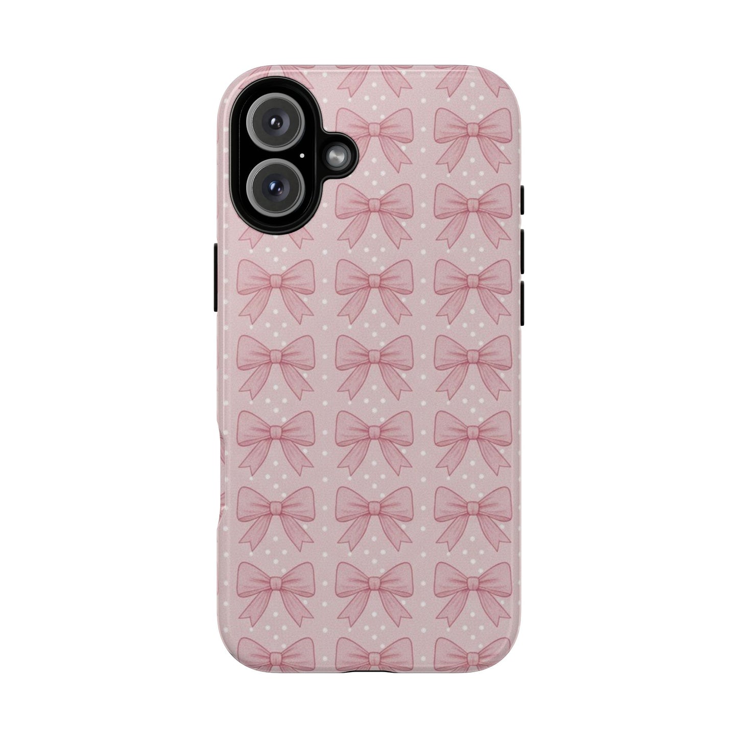 Pink Bow Pattern Phone Case – Soft Coquette Aesthetic Tough Case