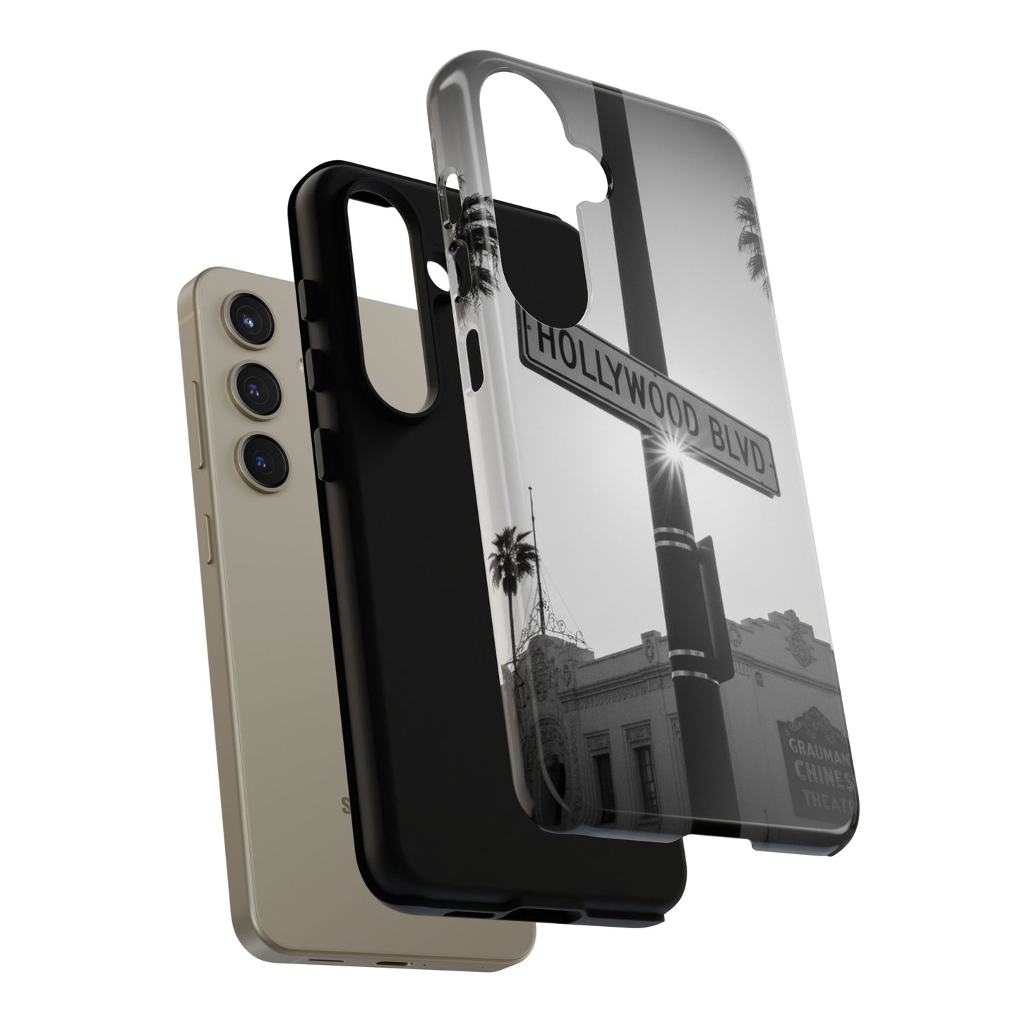 Hollywood Blvd Phone Case | Vintage Los Angeles Street Sign | Black & White LA Aesthetic