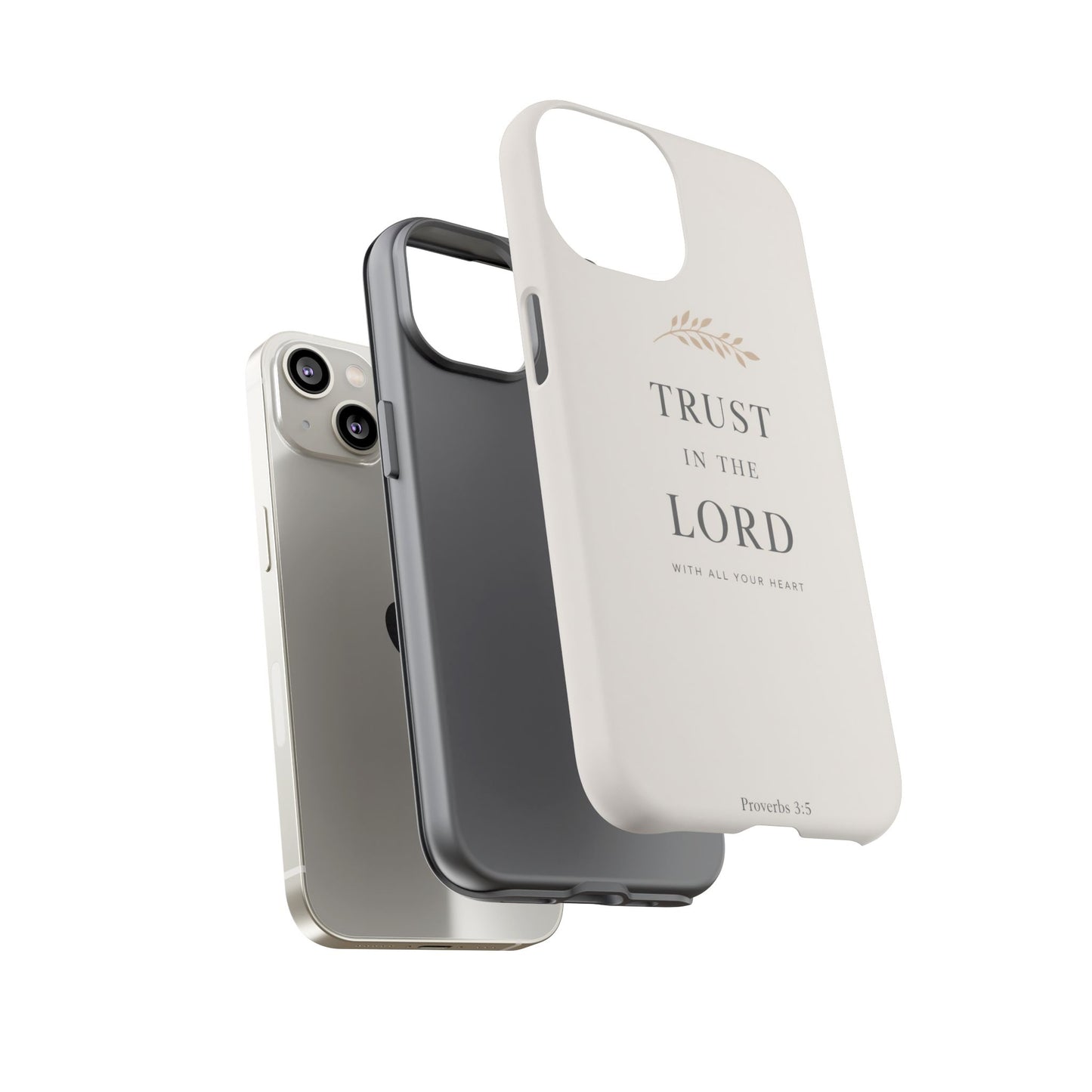 Proverbs 3:5 Christian Phone Case Trust in the Lord Minimalist Faith Cover