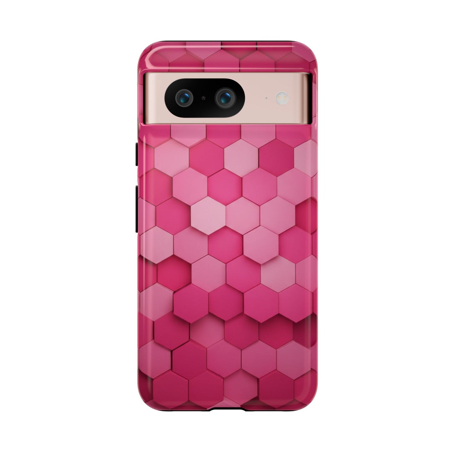 Hot Pink Hexagon Phone Case | Honeycomb Geometric Aesthetic | Cute Pink iPhone & Samsung Tough Protective Case