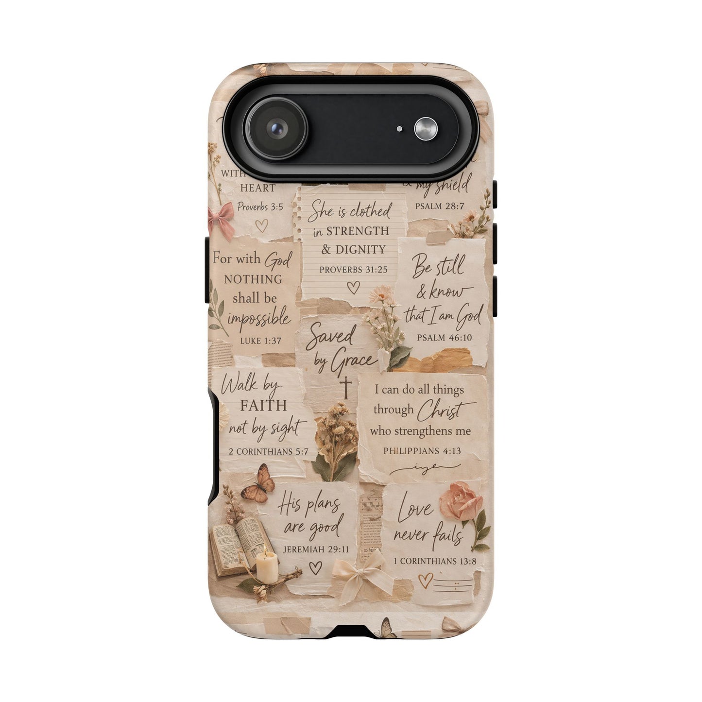 Christian Bible Verse Phone Case | Faith Scripture Aesthetic Floral Christian Case