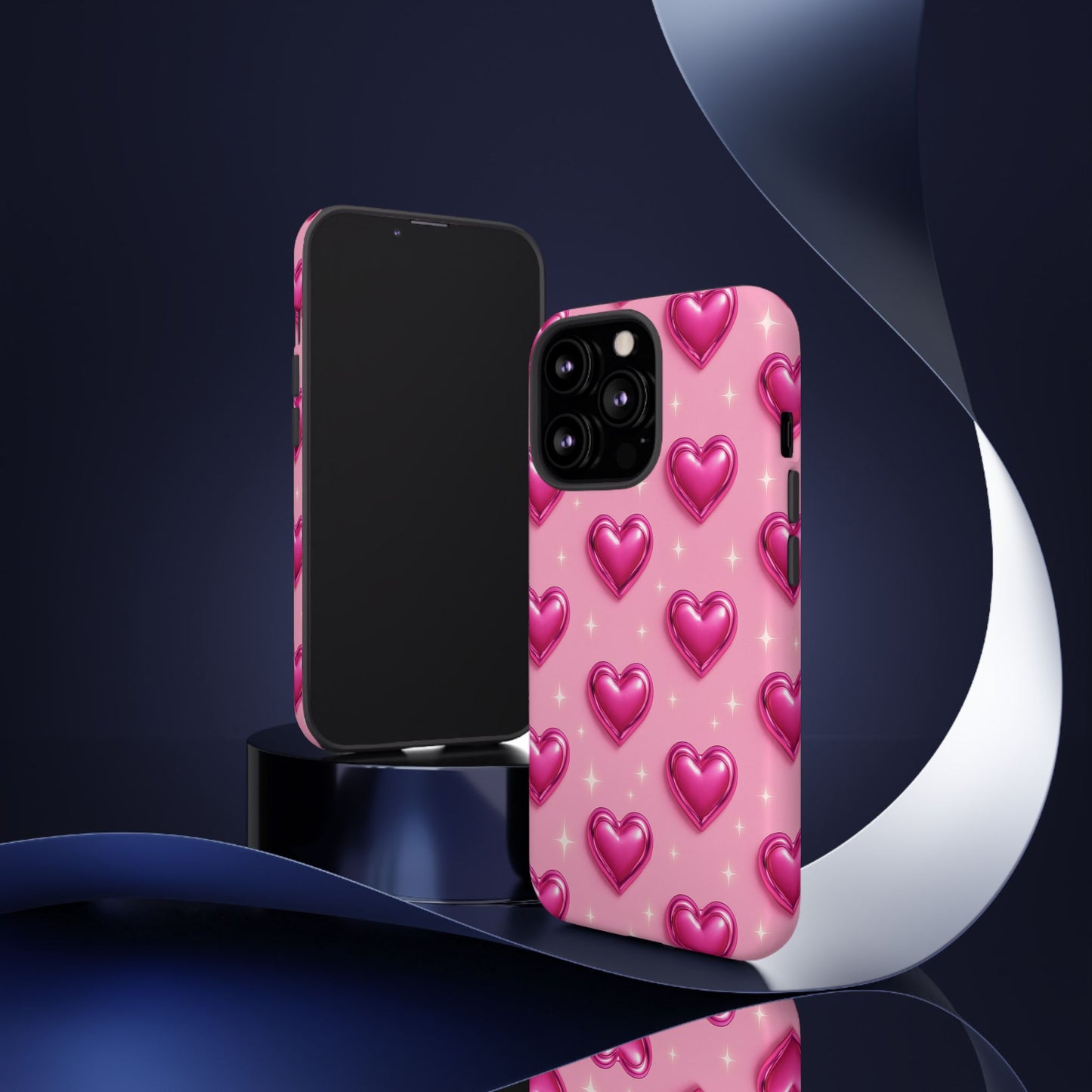 Pink Heart Pattern Phone Case | Tough Protective Case for Iphone, Samsung Galaxy and Pixel