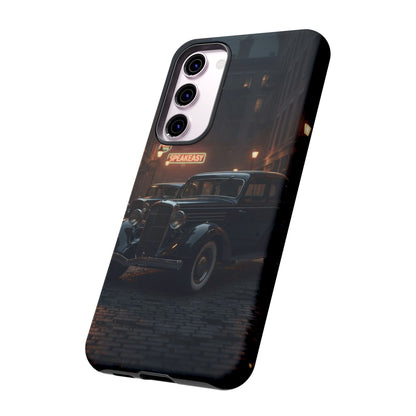 Vintage Classic Car Phone Case | Retro Noir Aesthetic | 1930s Street Scene Tough Case for iPhone & Samsung
