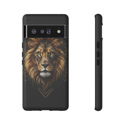 Majestic Lion Phone Case – Black Gold Luxury Lion Art Tough Protective Case