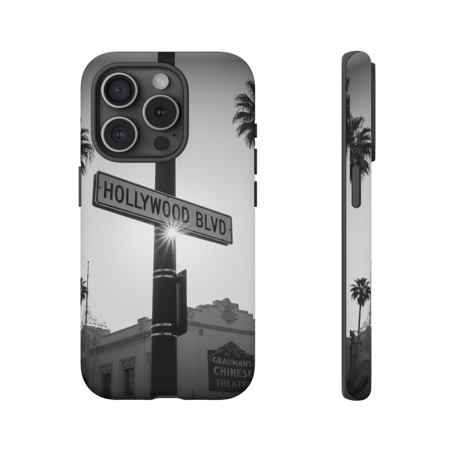 Hollywood Blvd Phone Case | Vintage Los Angeles Street Sign | Black & White LA Aesthetic