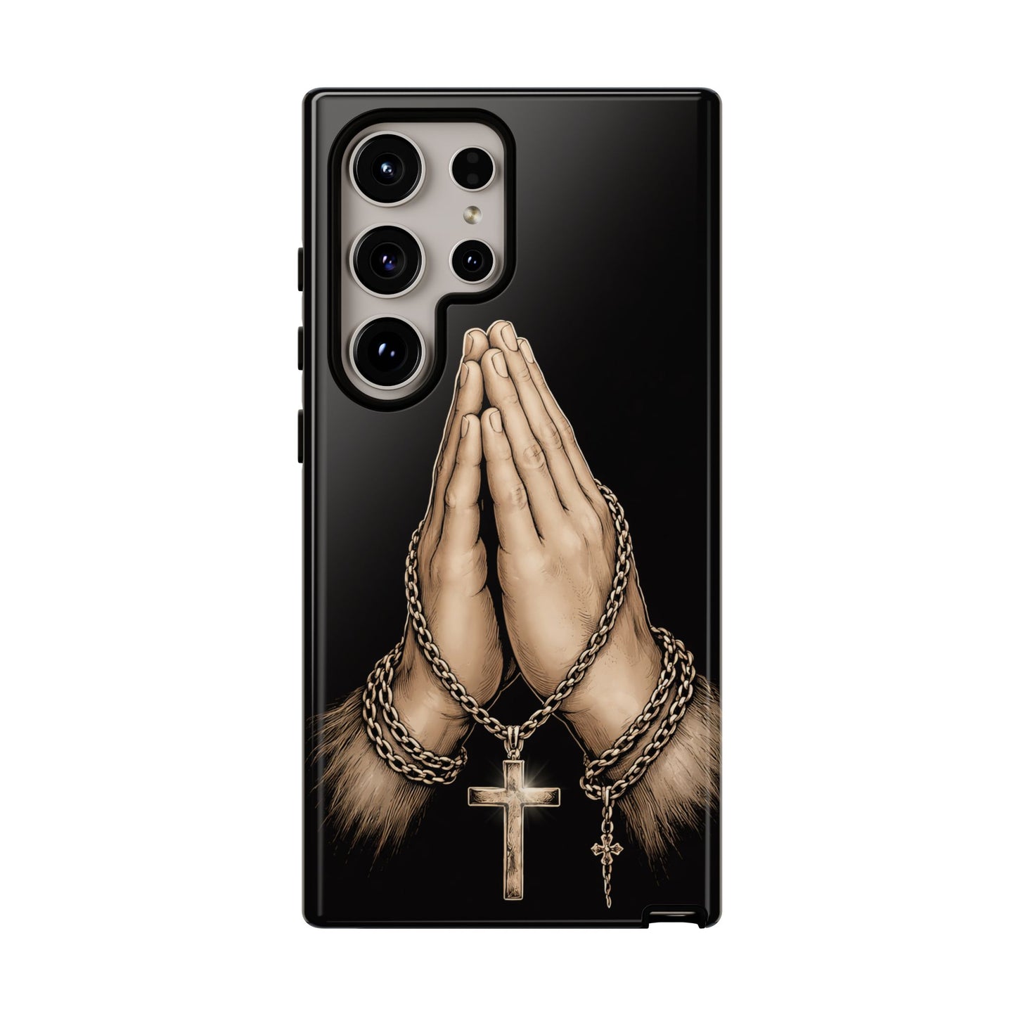 Praying Hands Cross Phone Case – Christian Faith Scripture Cover