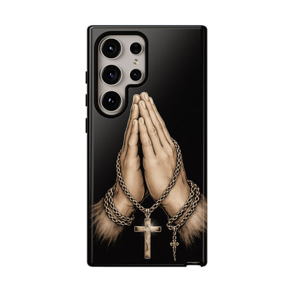 Praying Hands Cross Phone Case – Christian Faith Scripture Cover