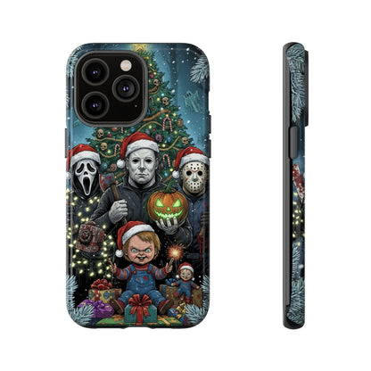 Christmas Horror Phone Case – Festive Slasher Collage Tough Case (iPhone, Samsung, Pixel)