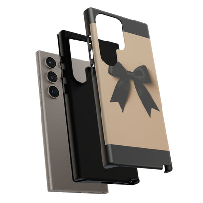 Black Bow Phone Case | Elegant Coquette Bow Design | Chic Neutral Tough Case for iPhone & Samsung