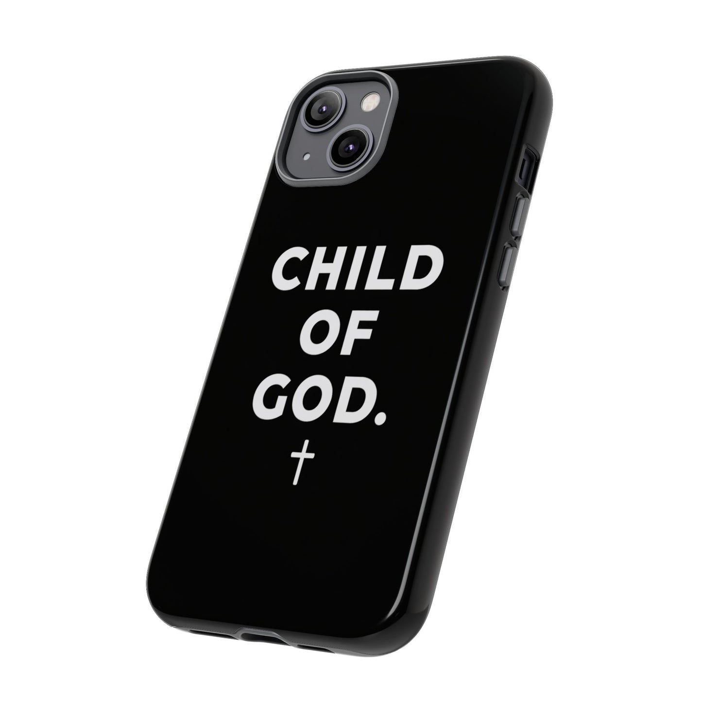 Child of God Phone Case Christian Black Aesthetic Cross Tough Cover
