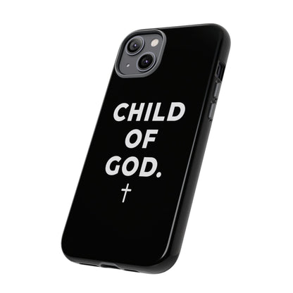 Child of God Phone Case Christian Black Aesthetic Cross Tough Cover